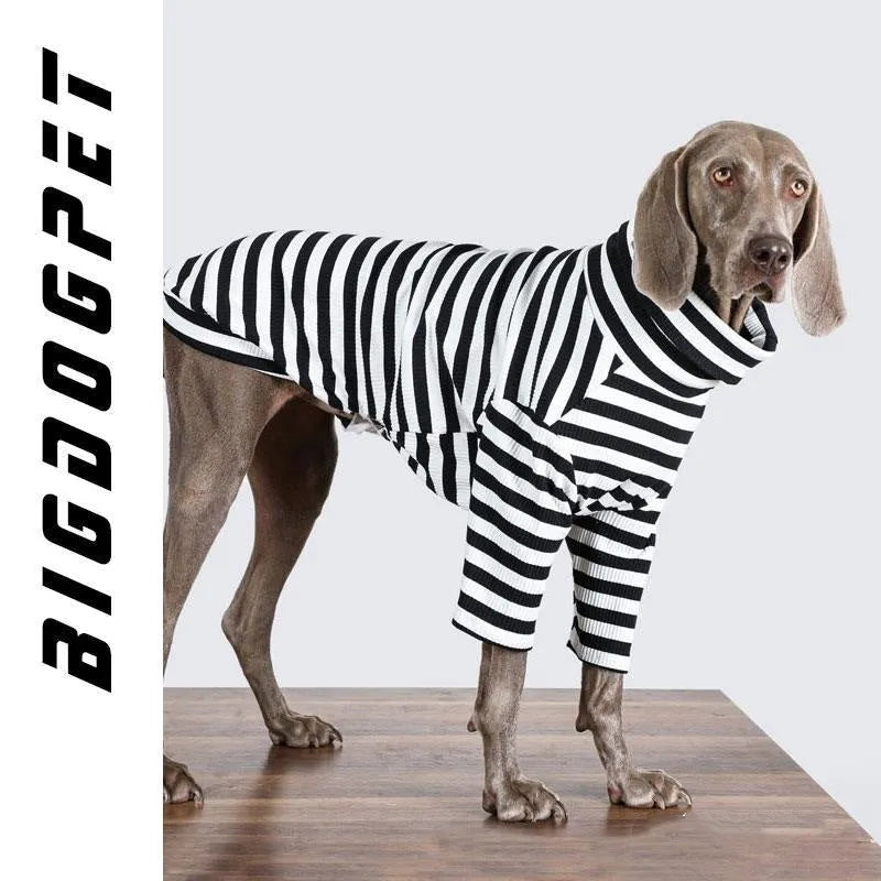 Black and white thin polyester dog jacket for large breeds, sizes M L XL XXL XXXL.