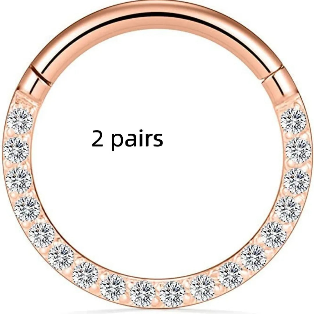 316 stainless steel seamless nose ring hoop in gold, rose gold, silver, and black colour options.