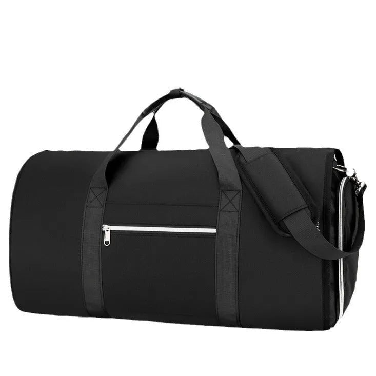 Oxford cloth business leisure storage sports bag in grey colour showing dry wet separation compartments