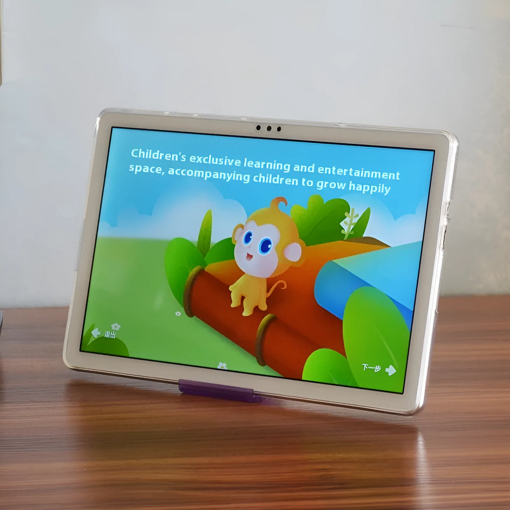 Clear transparent white ultra-thin silicone protective case for tablets on a flat surface