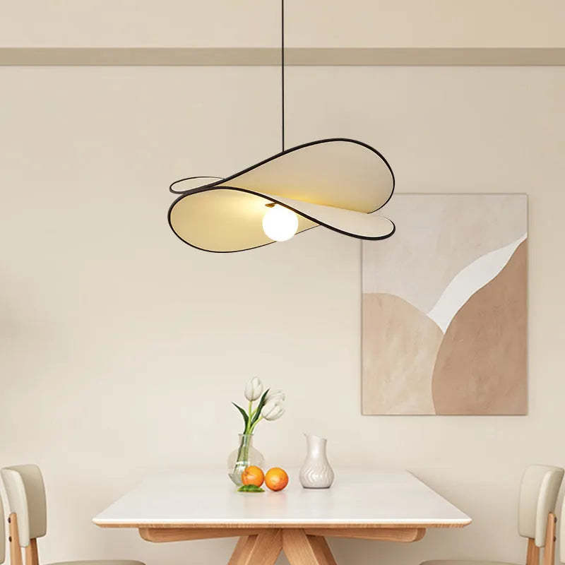 French style artistic chandelier pendant light with fabric potato chips design in three sizes