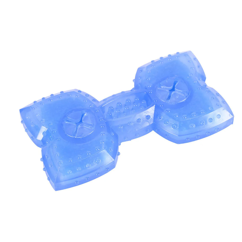Freezable cooling chew toy for dogs and puppies in bone and circle shapes