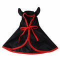 Halloween pet dog cat horn cloak cape in polyester, red black orange, sizes S M L