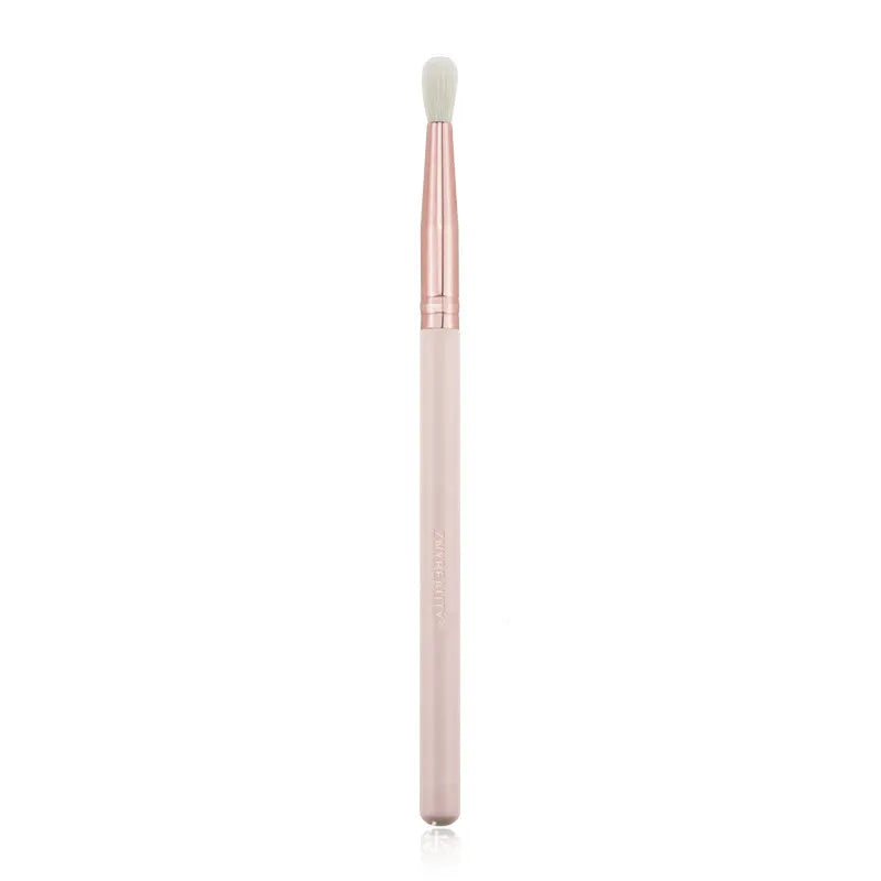 26 pink makeup brushes with wooden handles in PU storage case