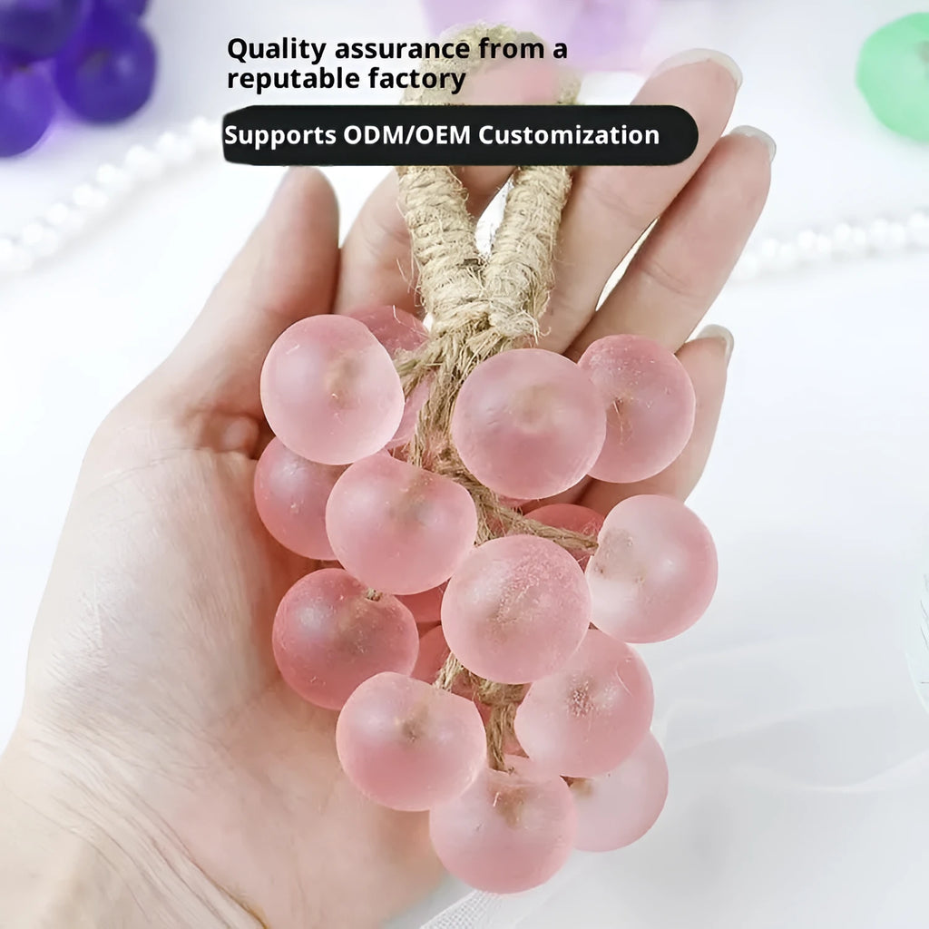 Handmade grape soap with brown cotton string and gift box, 25g, peach and deep purple colour options