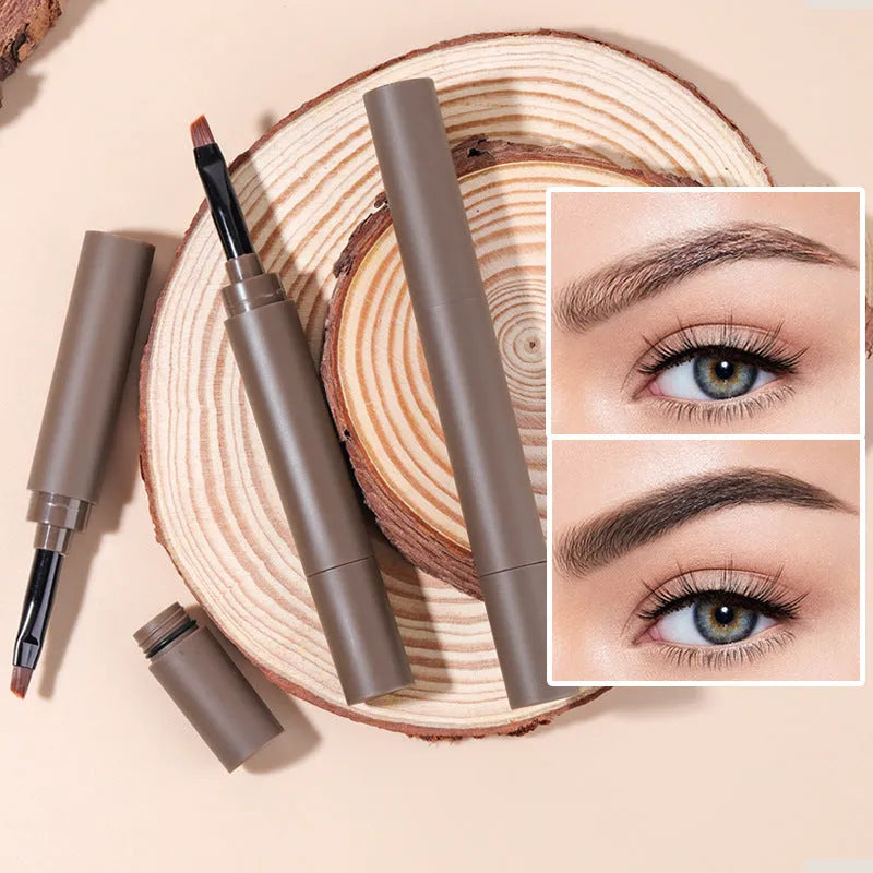 Double-headed eyebrow cream cosmetic in choice of five colours for brow shaping.