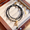 Blue san stone three-ring multi-layer bracelet for women with manual processing details