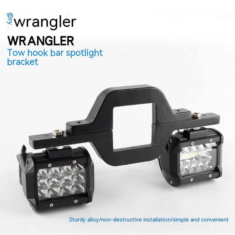 Black aluminum alloy LED reversing light bracket for Jeep Wrangler off-road vehicle