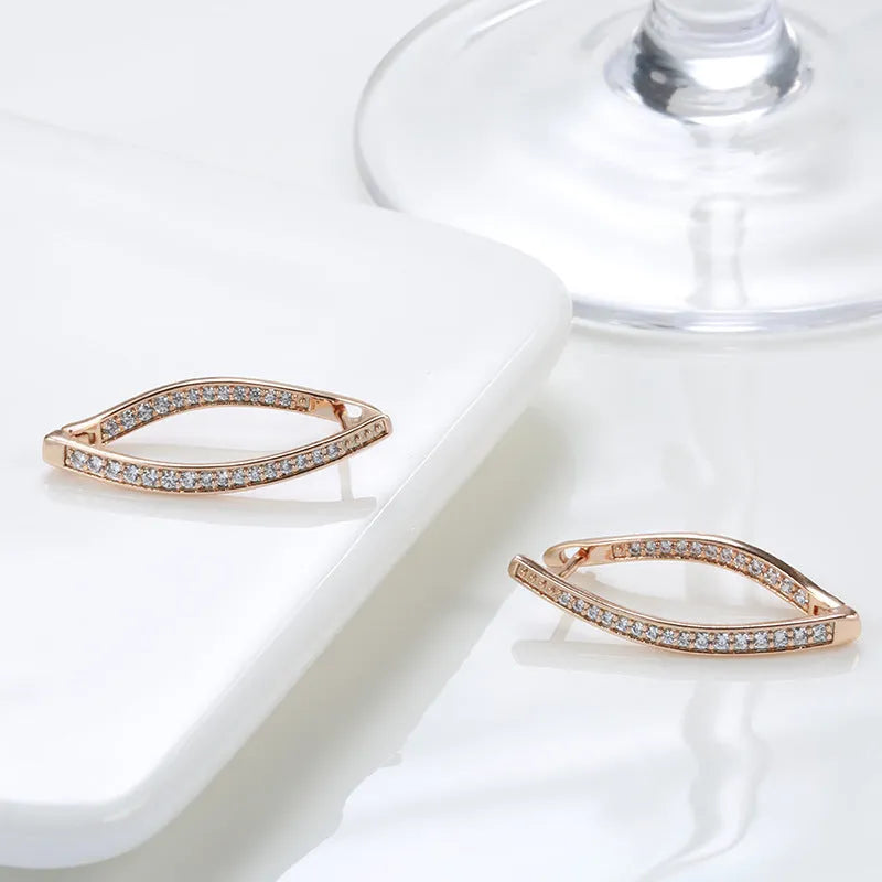 A pair of H0493 colour geometric zircon eardrops for women, made from copper with an ins style design.