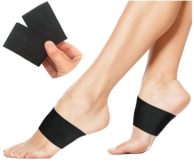 Elastic foot bandage with heart-shaped support pad for arch cushioning and flat feet