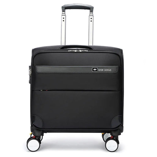 Black 18-inch Oxford cloth business travel suitcase with universal wheels