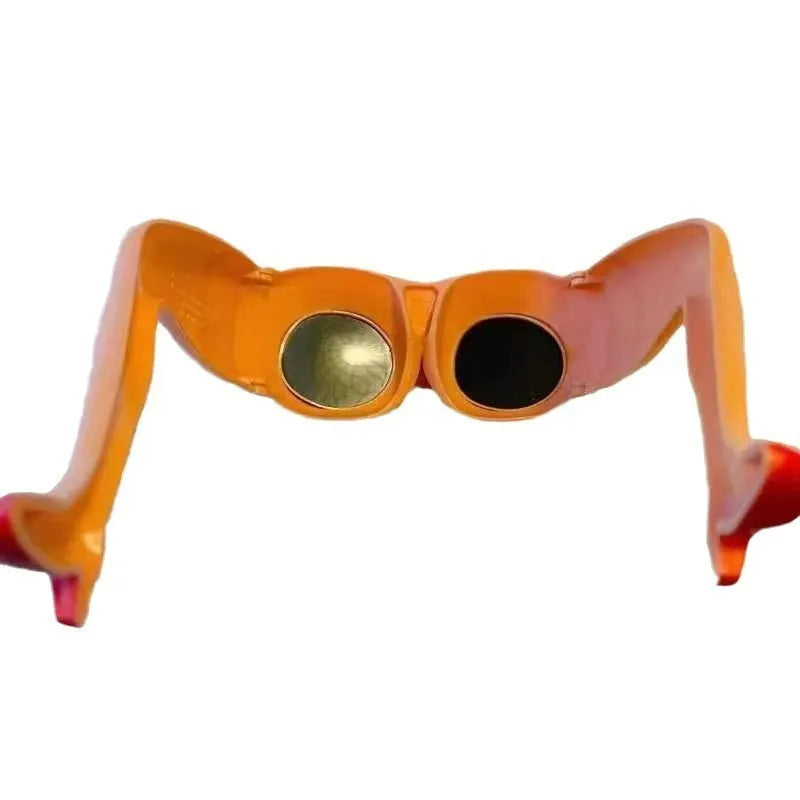 Orange personality leg hip sunglasses with 15cm width dimensions