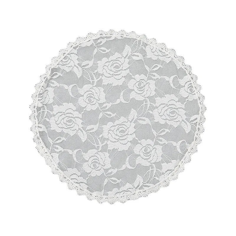 Round floral bridal head veil accessory measuring 30cm in black or white colour