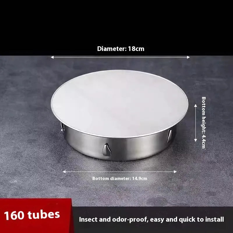 Stainless steel deodorant floor drain seal cover with modern design for odour control.