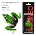 Luya fishing artificial bait with frog snake head design and double hooks in grass green colour