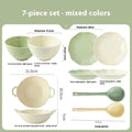 Seven-piece solid colour ceramic tableware set in box with Japanese minimalist design