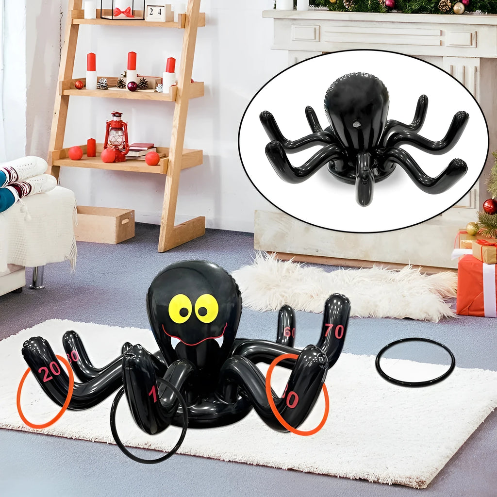Inflatable octopus ferrule throwing toy in multiple Halloween colour variations