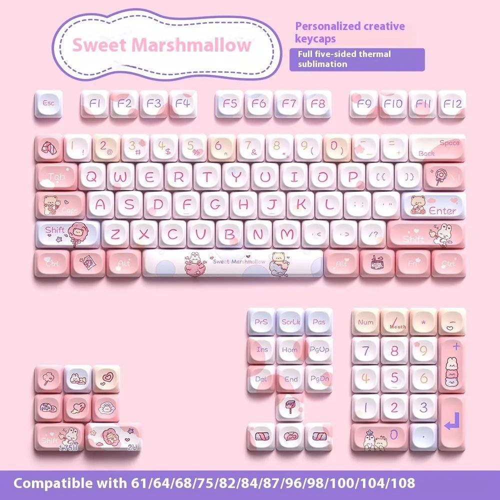 Sweet cotton candy colour mechanical keyboard keycaps XDA profile PBT plastic