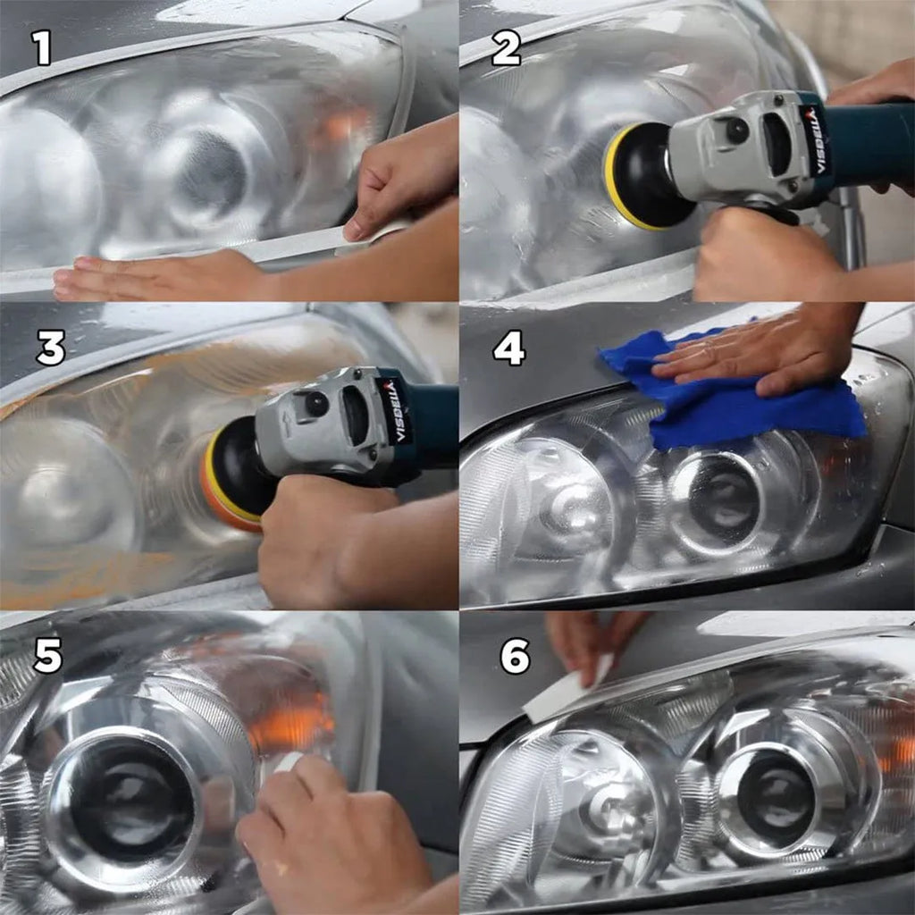 Carbon steel headlight repair tool for vehicle and machine maintenance tasks