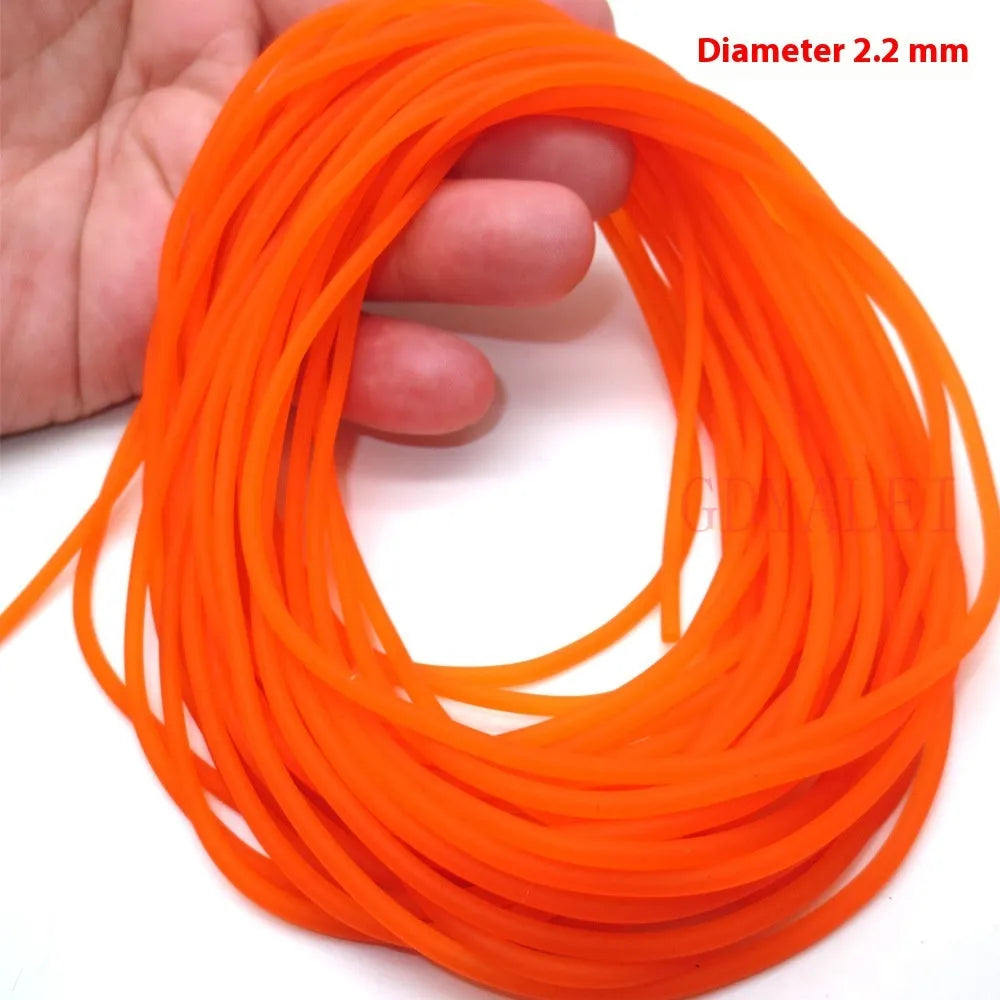 Solid fluorescent latex rubber band, round elastic cord in 2-8mm diameters, 10m length, for slingshot and craft use