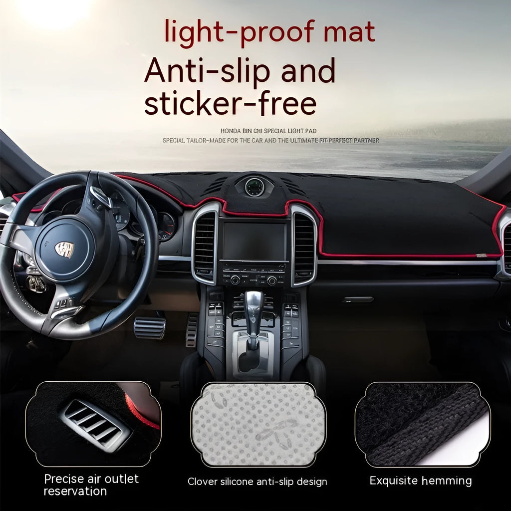 Silicone non-slip dashboard mat for old Toyota Prado in black with coloured edge options.