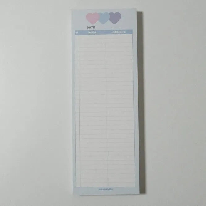 Vertical English vocabulary learning notepad in B5 half size with double-sided printing