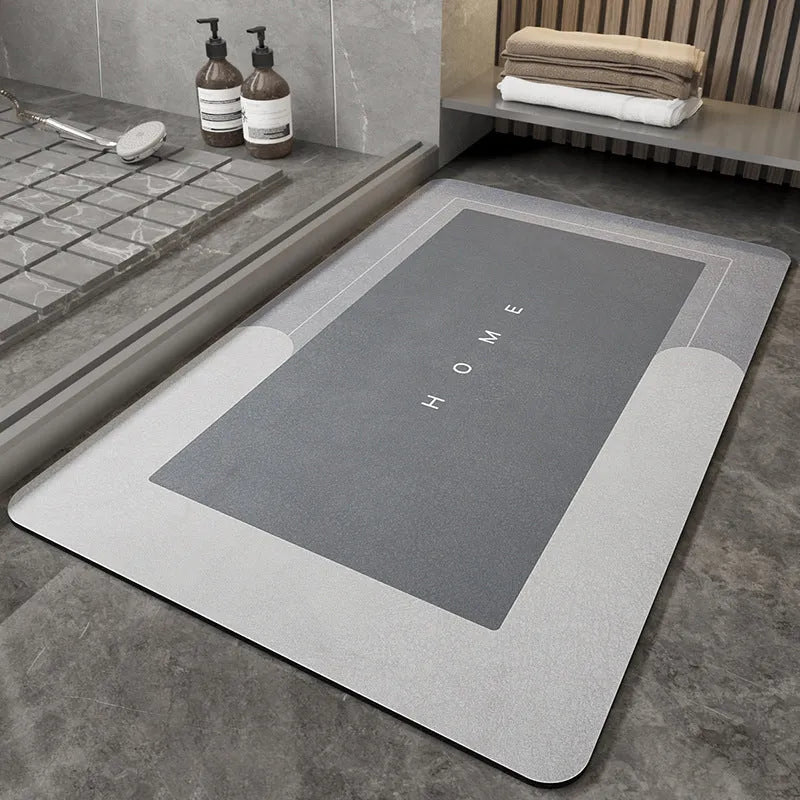 Lake Baikal Blue oval blended machine woven bathroom floor mat 40x60cm