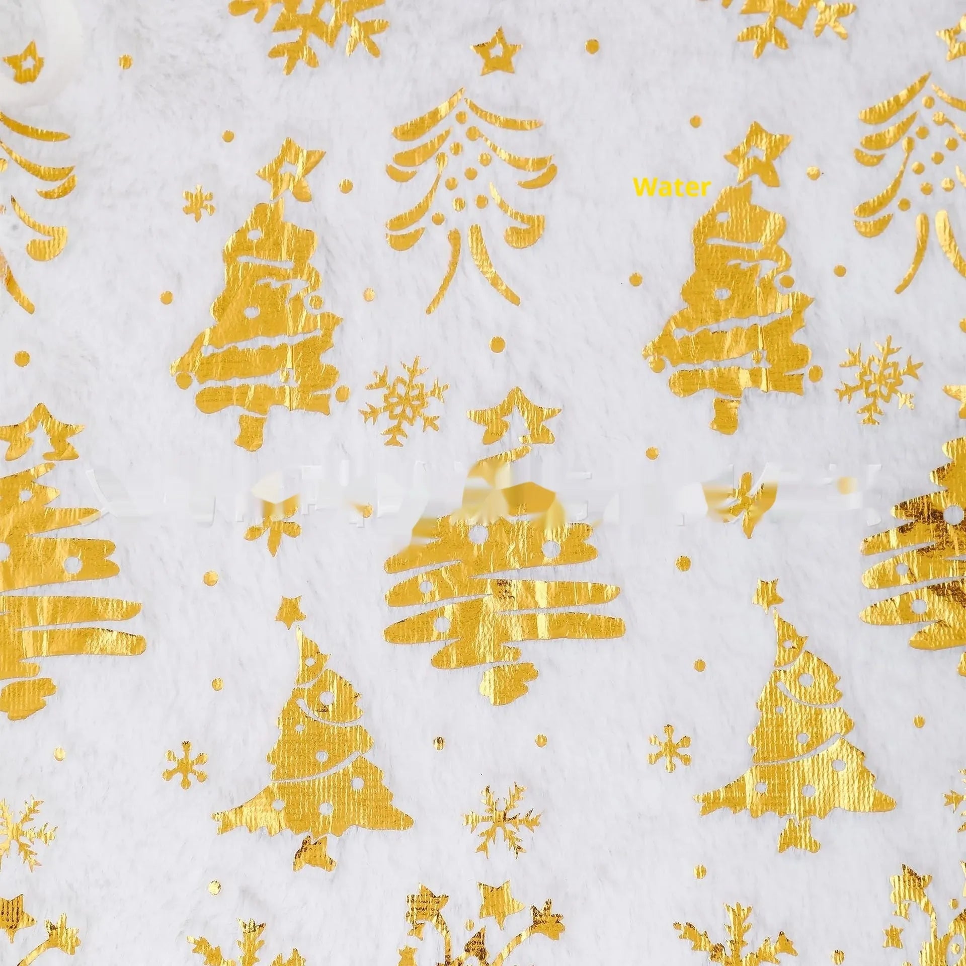 Plush festive mat with snowflake design under a Christmas tree