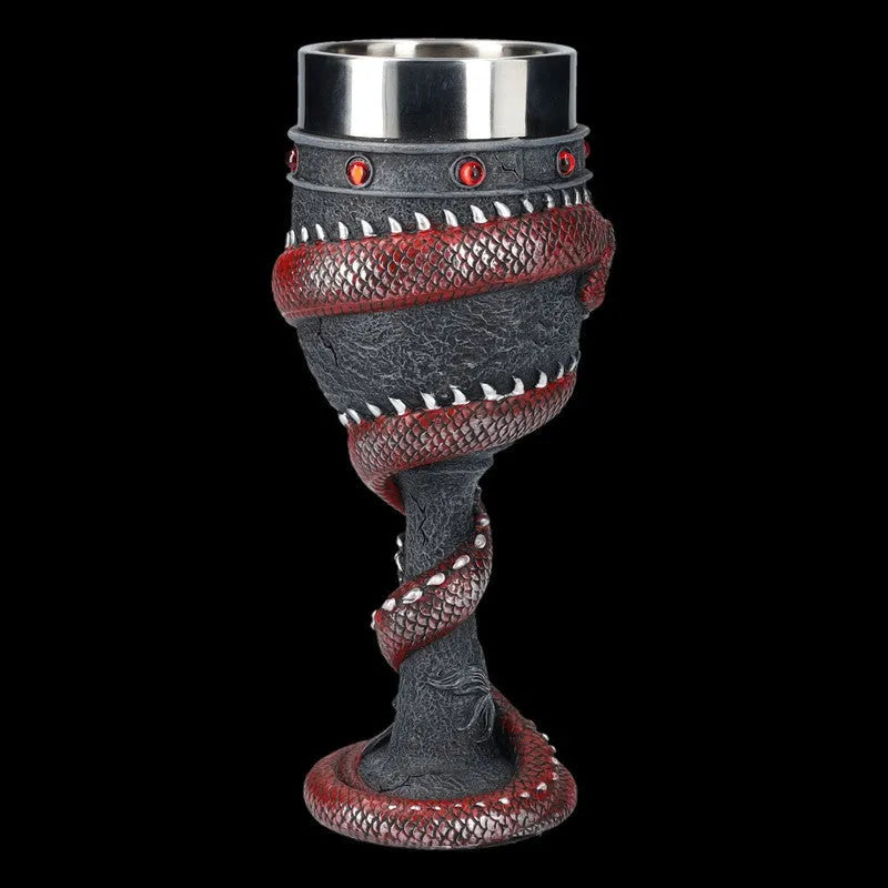 Red wine glass with 3D Chinese dragon design in gold or red colours, 200ml capacity