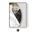 Abstract geometric pattern canvas wall art painting in a modern frame.