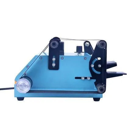 Blue desktop dual-axis belt sander with 750W motor and variable speed control for workshop use
