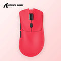Black wireless mouse with three connection modes showing USB and Bluetooth interfaces