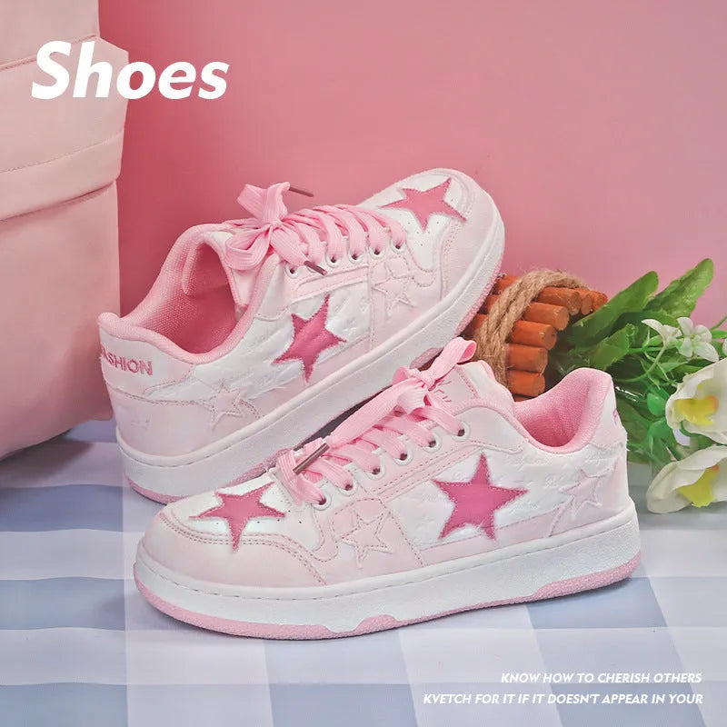Unisex denim skateboard shoes with round toe and lace-up closure in black, green, or pink