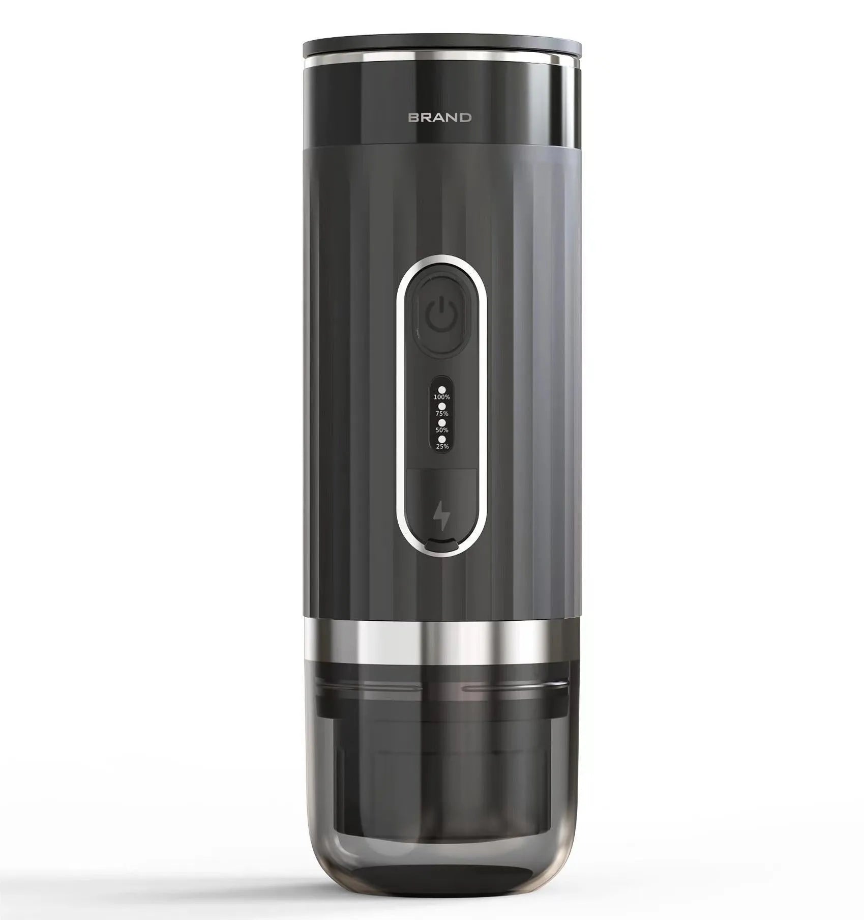 Black portable wireless coffee machine with K-Cup capsule compatibility for vehicles and travel