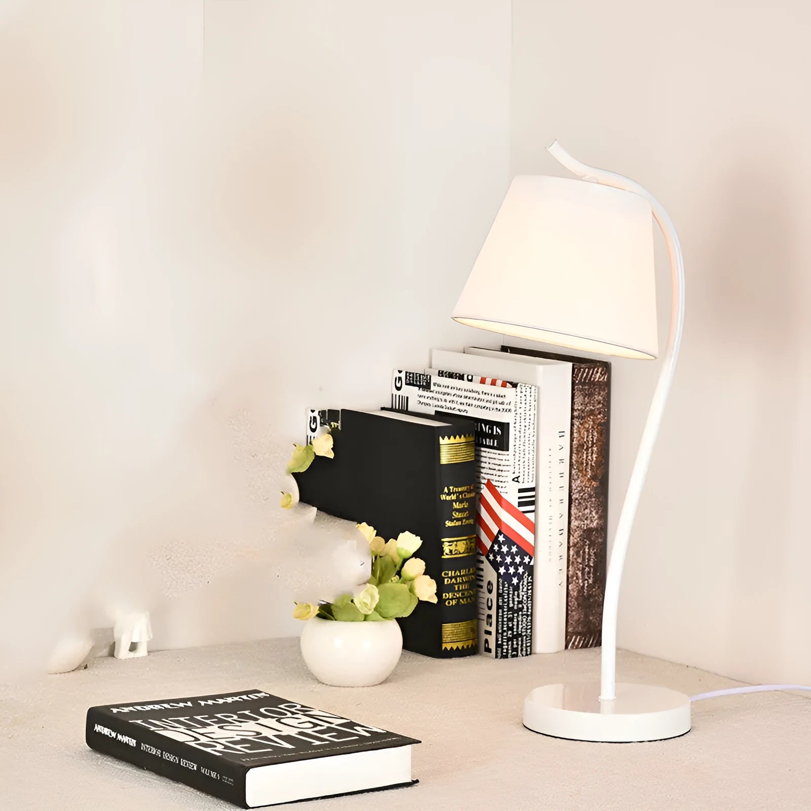 Nordic style eye protection table lamp with dimmer switch and LED lighting in multiple colour options