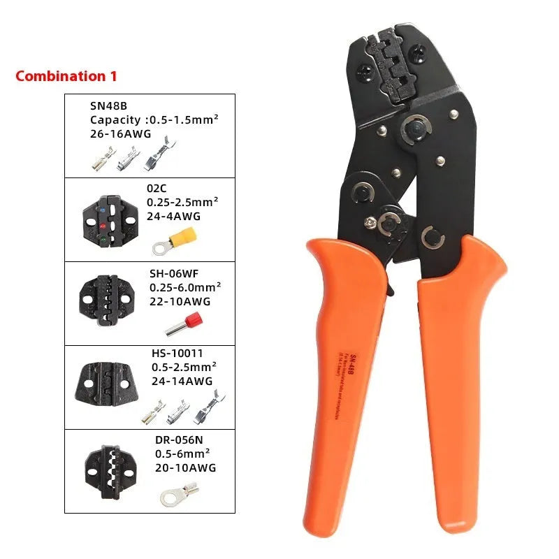 SN-48B portable multi-wrench jaw terminal crimping pliers combination tool set