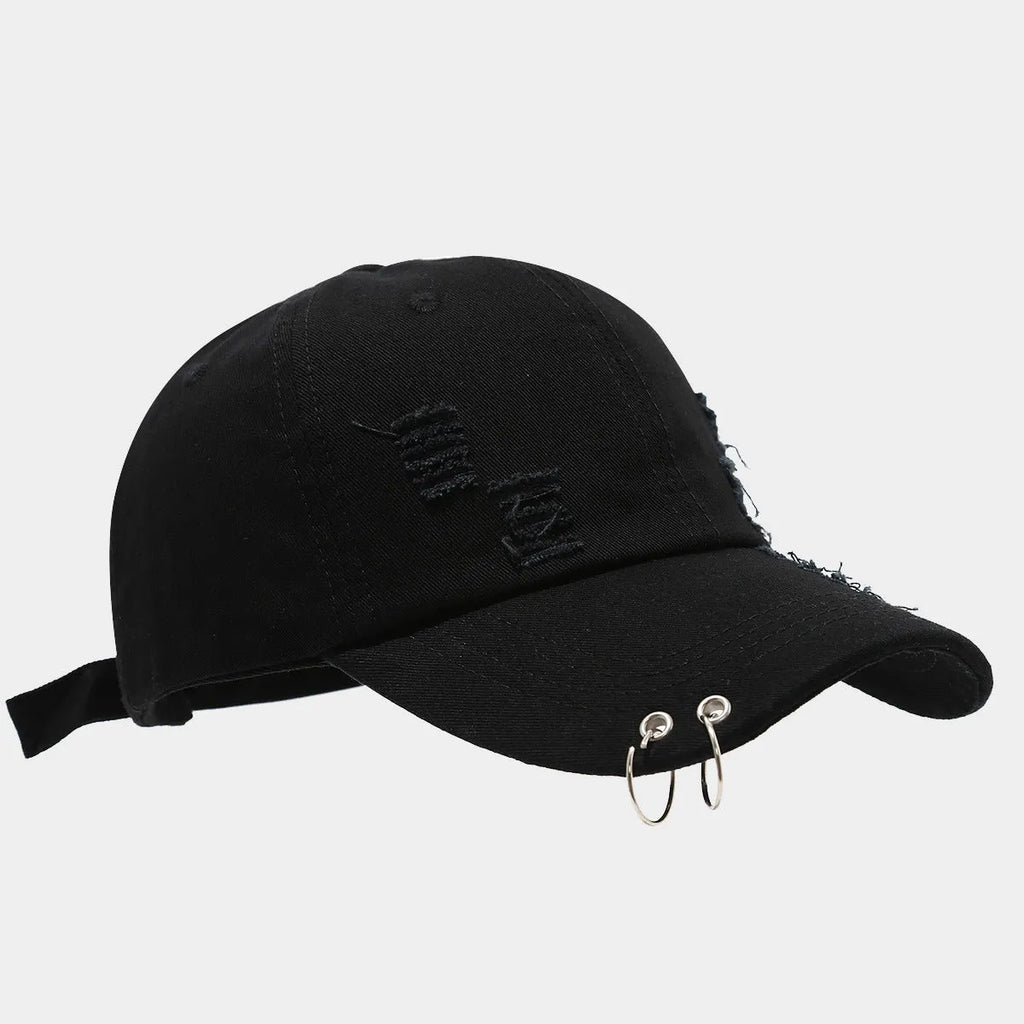 Men's denim baseball cap with adjustable strap in light blue jeans colour