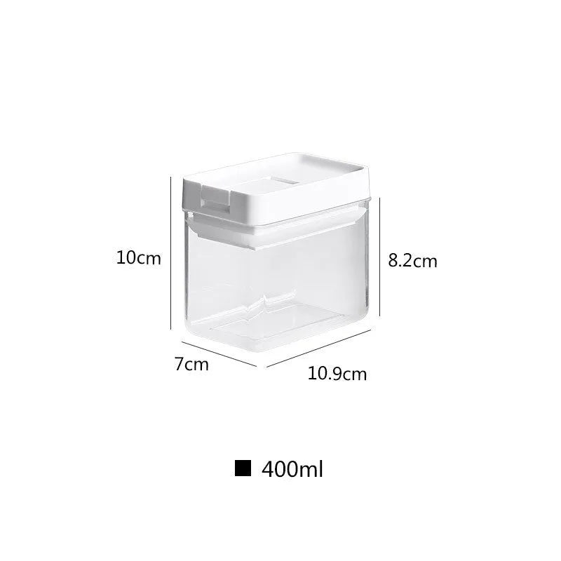 White transparent plastic 400ML storage tank for whole grains with lid
