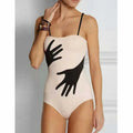 Women's one-piece bikini swimsuit with gauze skirt in polyester fabric for beach swimming