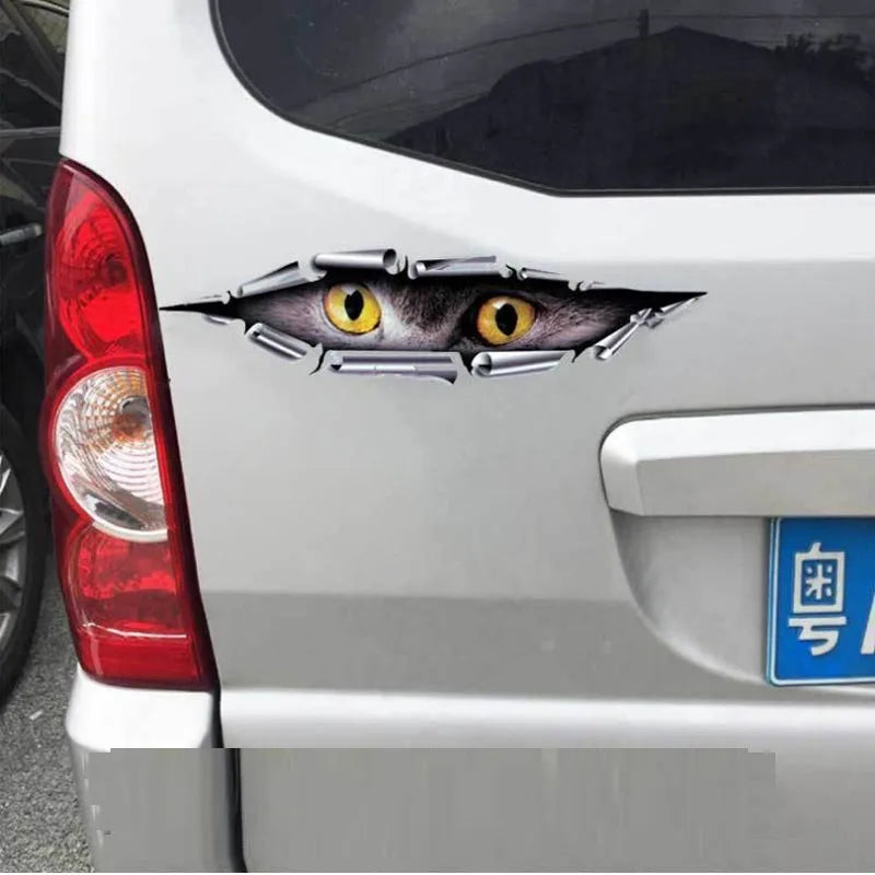 Tiger Eye Eagle Eye 3D car bumper sticker measuring 35cm on vehicle door