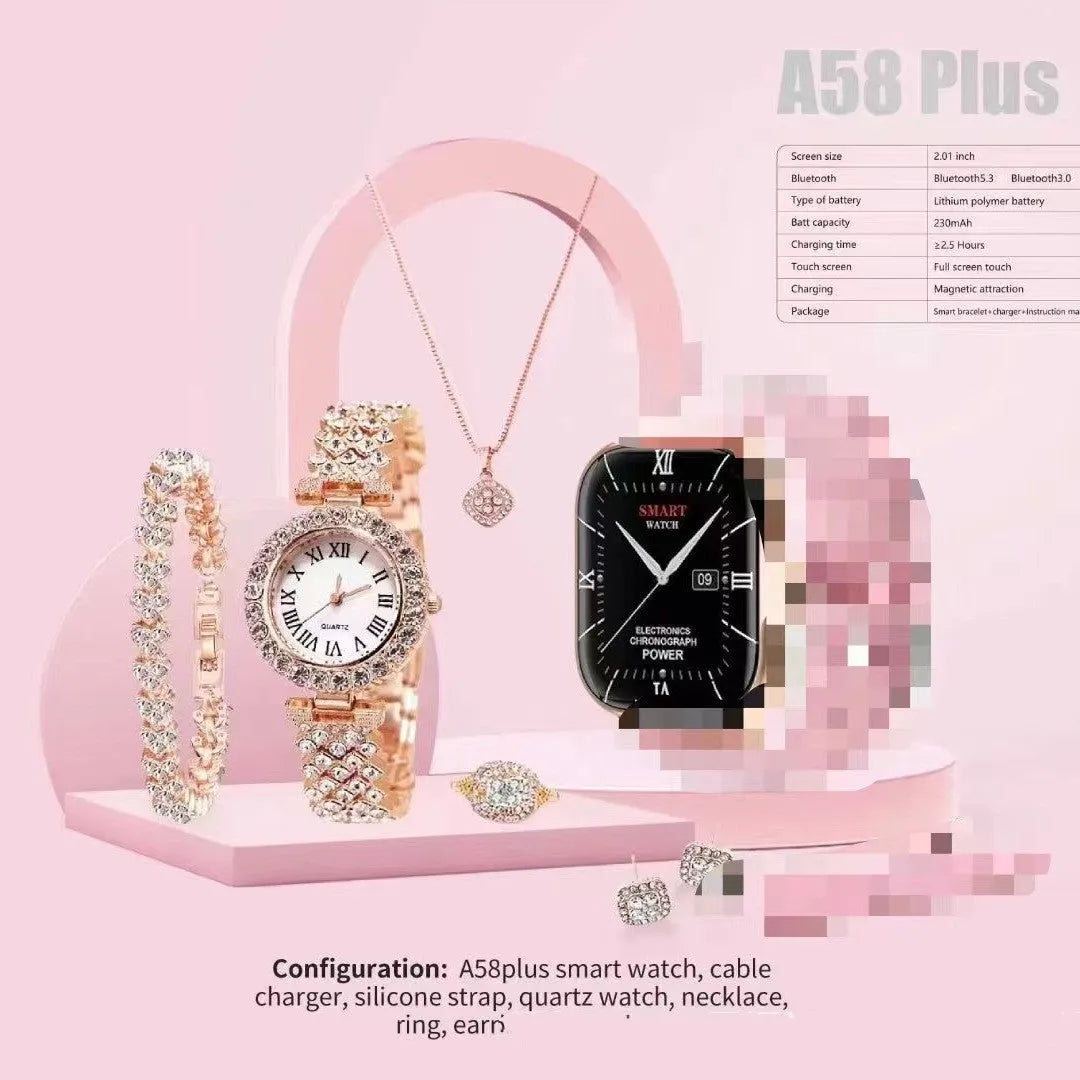 A58plus smart watch showing TFT screen, on wrist, with Bluetooth calling and long battery life features.
