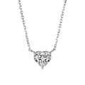 Women's silver heart necklace with minimalist copper pendant on chain