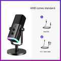 Dynamic noise reduction microphone in black, pink or white with detachable bracket and included cables
