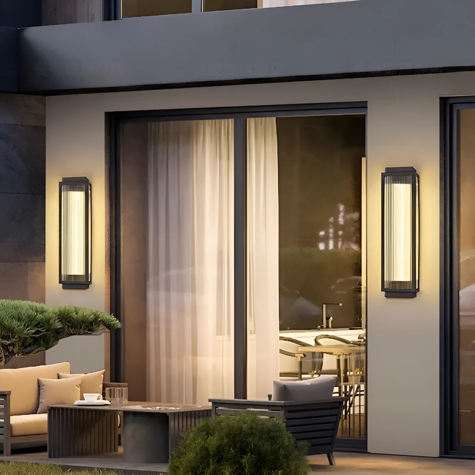 Stainless steel outdoor wall lamp with waterproof design for garden and courtyard lighting