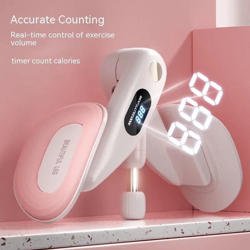 Pelvic floor muscle trainer counter device for Kegel exercises in blue, grey, green, and pink colours
