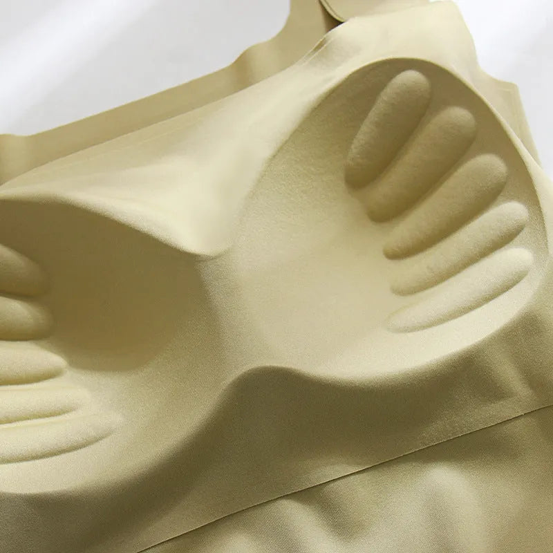 Women's seamless nylon sling vest with chest pad in five colour options