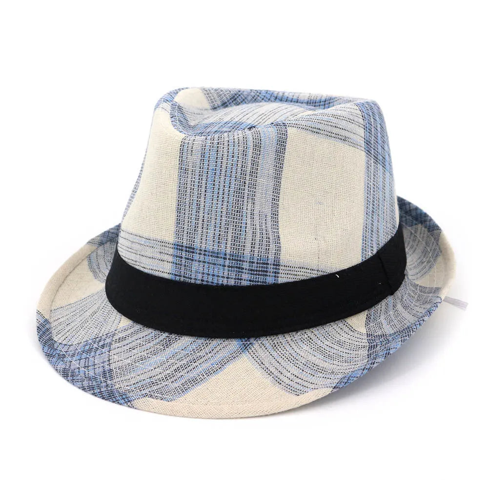 Polyester sun hat with bell crown and 4.5cm brim in black or blue colour