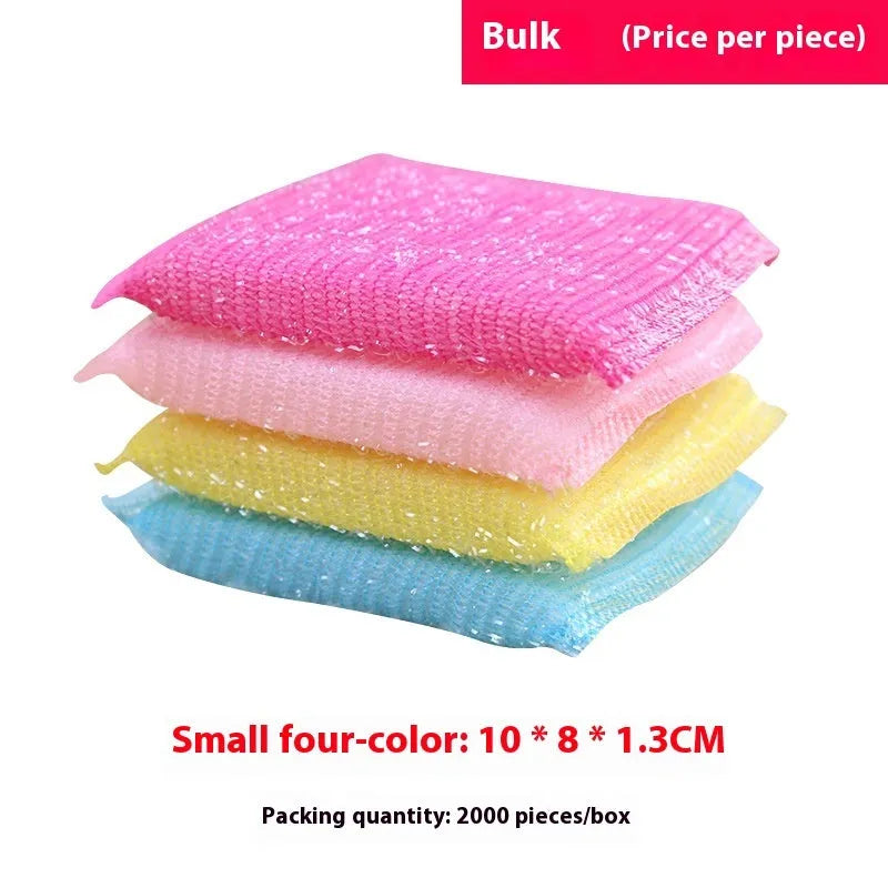 Pinstripe fabric dish sponge mop in macaron colours with plastic handle showing dimensions