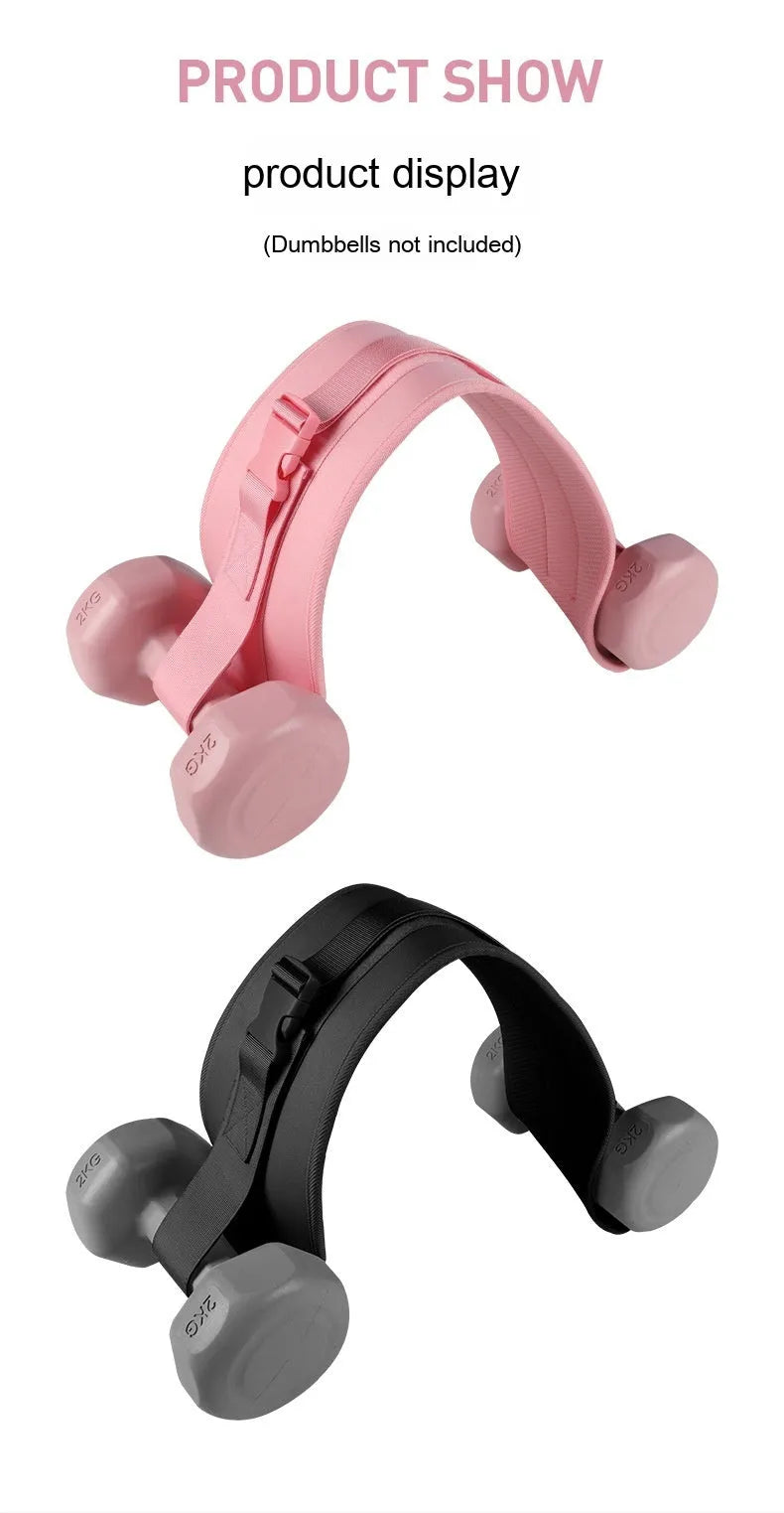 Black and pink adjustable hip bridge auxiliary strap for weight bearing fitness training