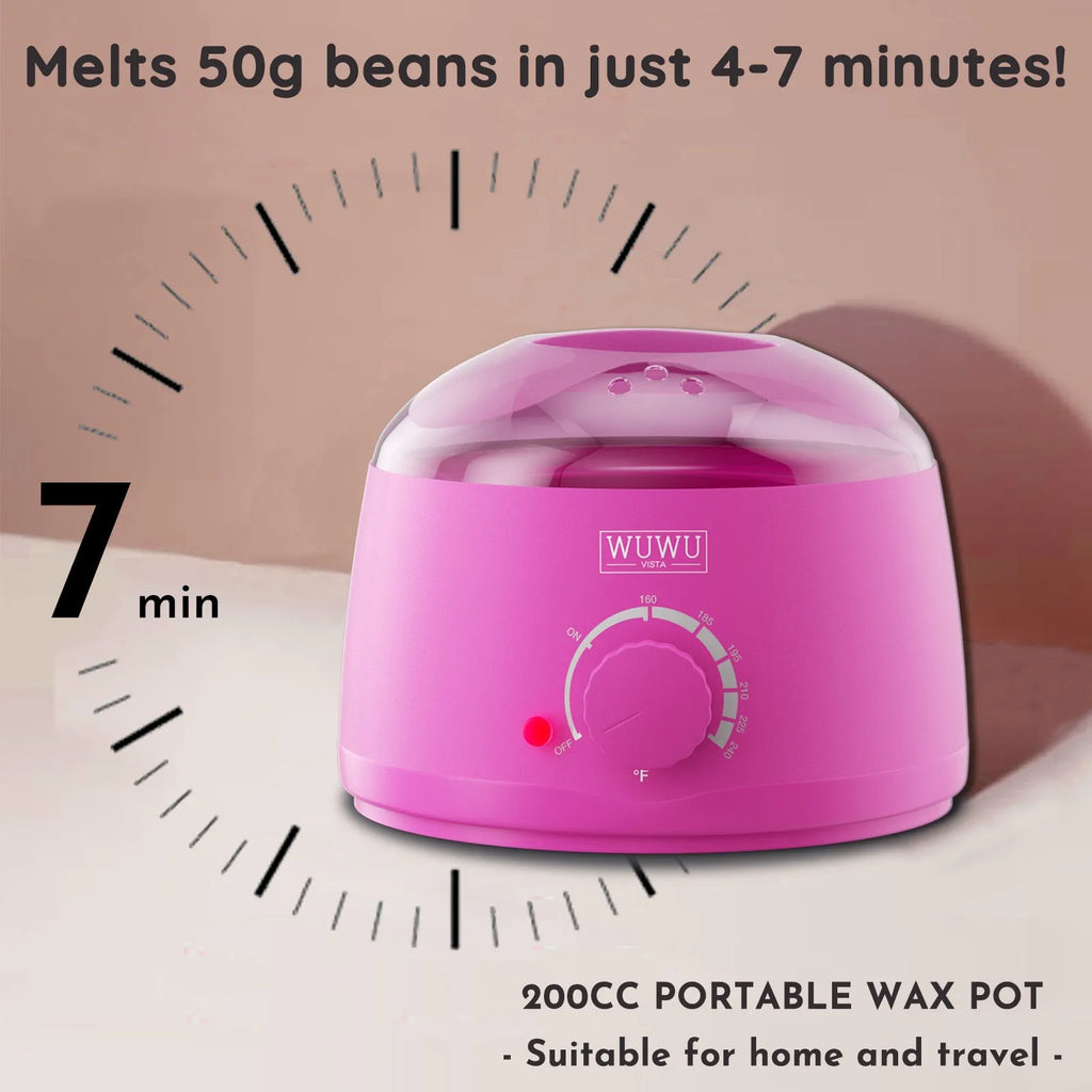 Professional waxing kit with hard wax beans, wax warmer, and post-care lotion for sensitive skin hair removal.